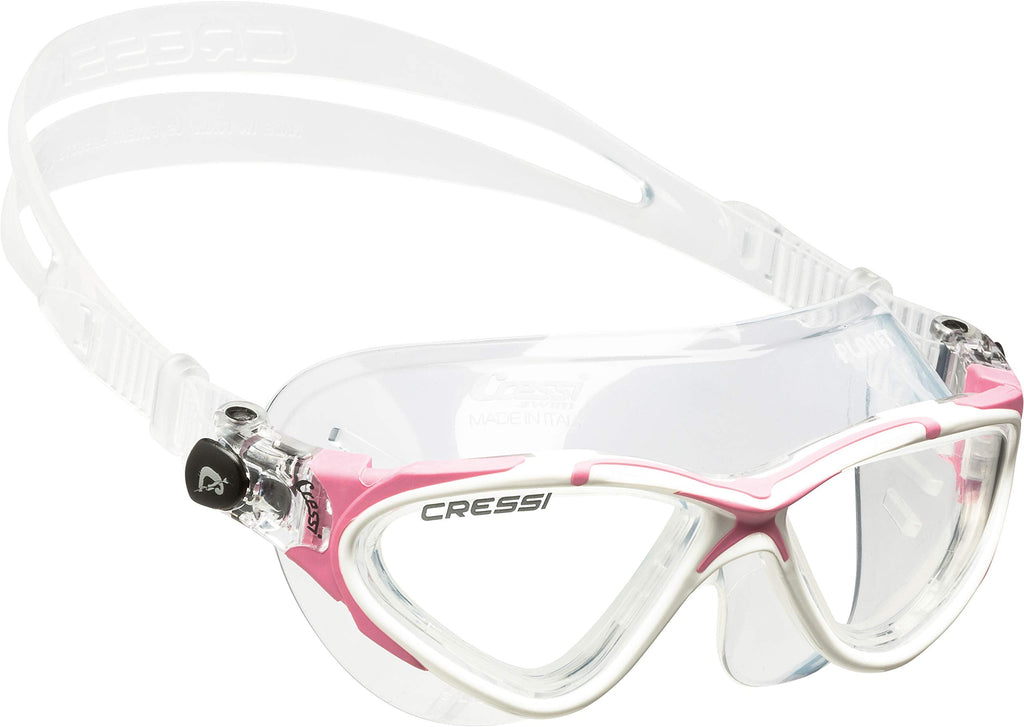 Cressi Adult Swim Goggles with Long Lasting Anti-Fog Technology, Planet: Made in Italy Clear lens Clear/Pink/White - BeesActive Australia