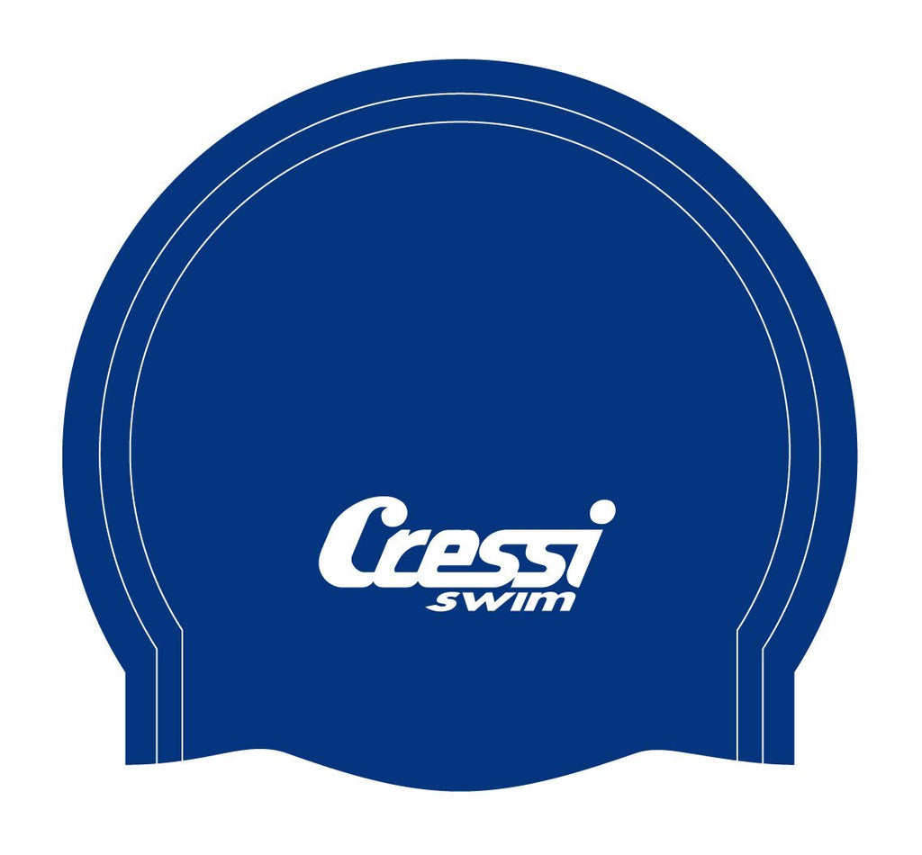 [AUSTRALIA] - Cressi Adult Super Elastane Stretch Swimming Cap Blue Race 38gr Silicone Cap 