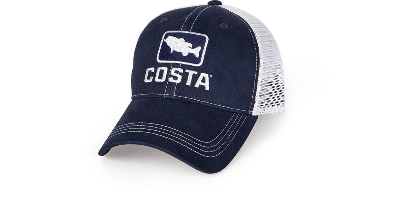 Costa Del Mar Bass Trucker Hat One Size Navy + White - BeesActive Australia