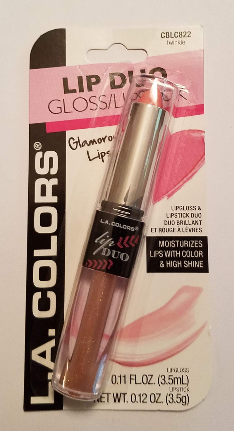 LA Colors Lip Gloss & Lipstick Duo, Moisturizes lips with natural color & high Shine, BLC822 Twinkle - BeesActive Australia