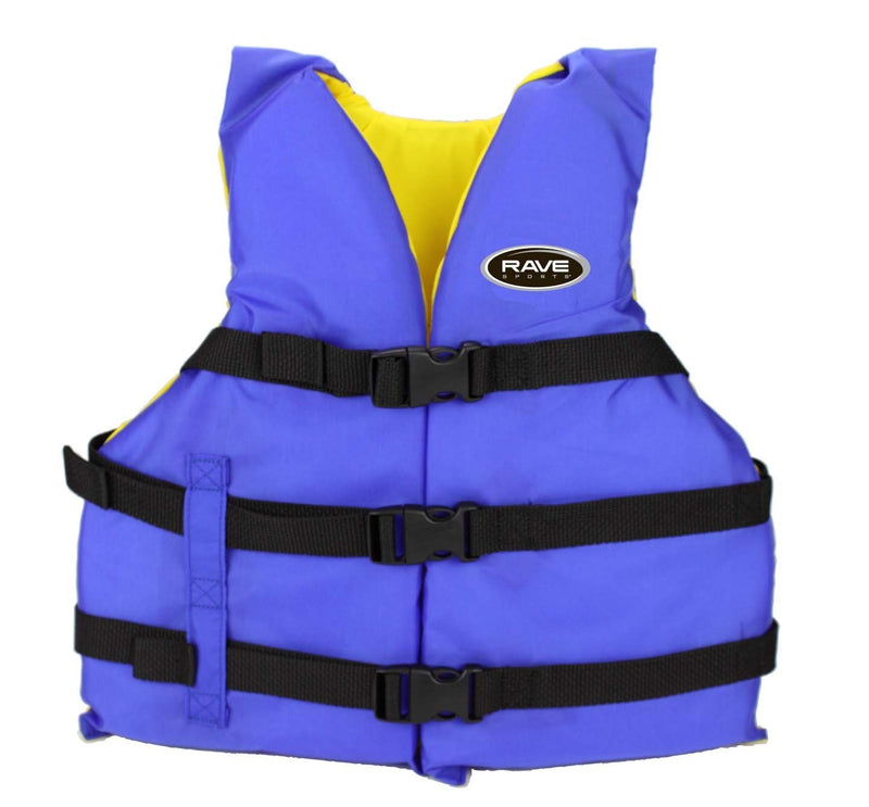 [AUSTRALIA] - RAVE Sports Adult Nylon Life Vest - Personal Flotation Device (Blue/Yellow) 