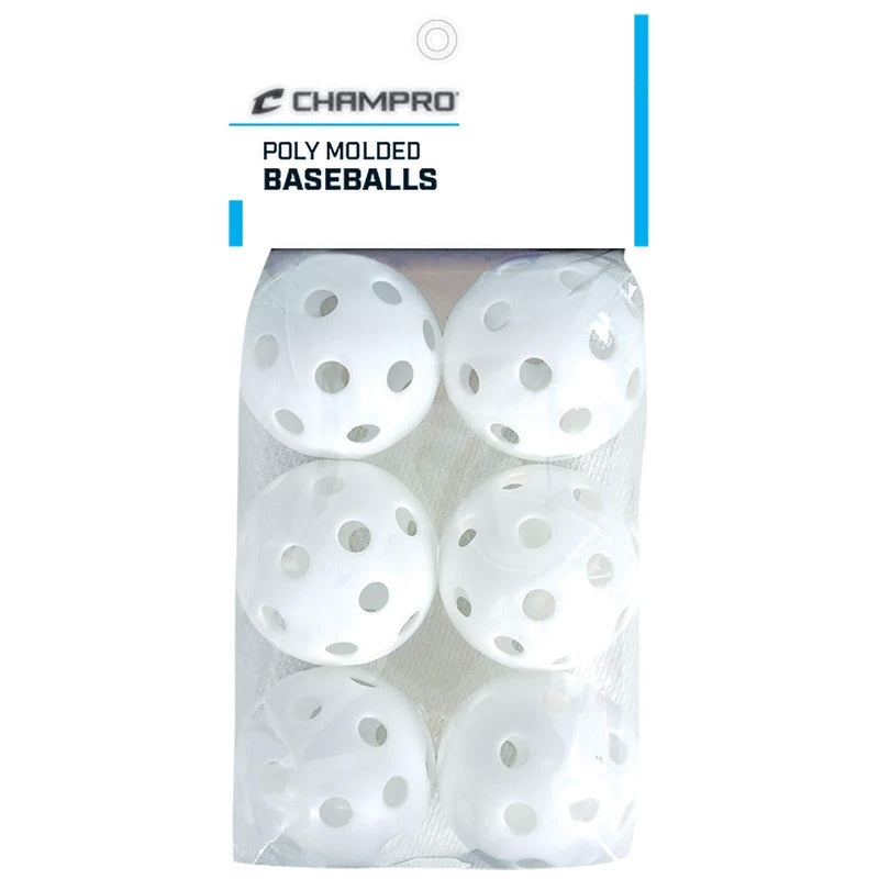 [AUSTRALIA] - Champro Plastic Ball, Pack of 6 (White, 9-Inch) 