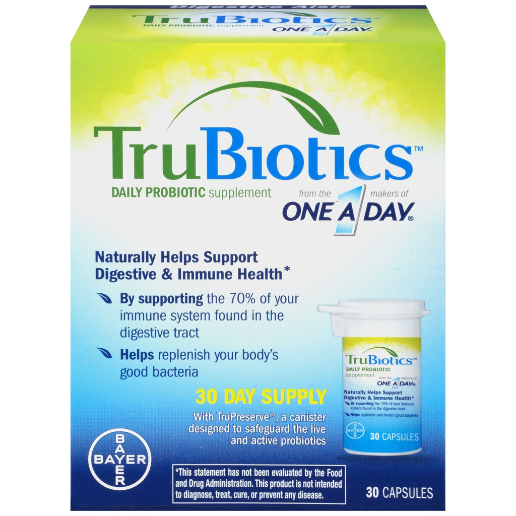 TruBiotics Daily Probiotic, 30 capsules - Gluten Free, Soy Free Digestive + Immune Health Support Supplement for Men and Women - BeesActive Australia