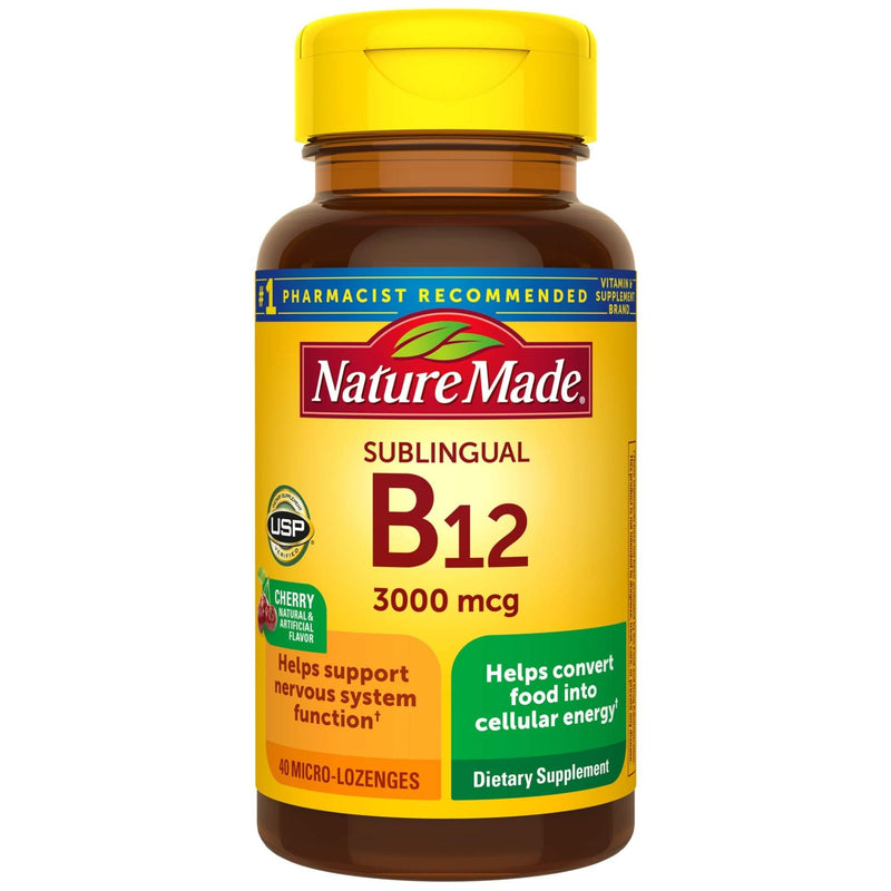 Nature Made Sublingual Vitamin B12 3000 mcg Micro-Lozenges, 40 Count for Metabolic Health - BeesActive Australia