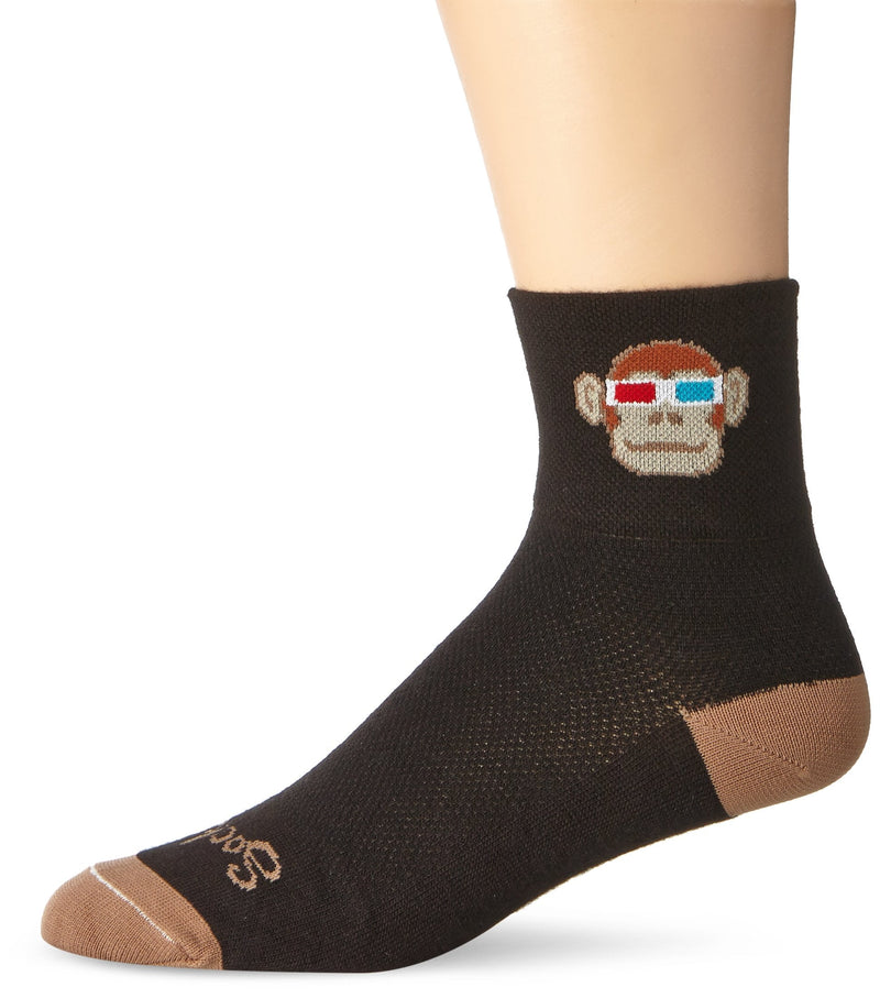 SockGuy mens Monkey See 3d Socks Small-Medium Black - BeesActive Australia