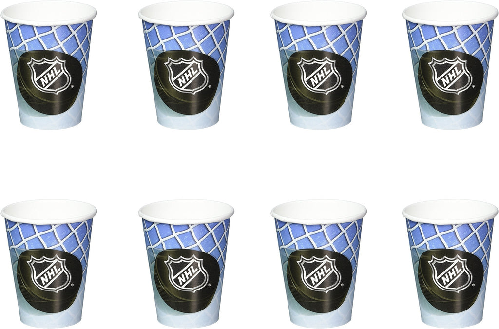 Amscan 583834 NHL Ice Time! Collection 9 oz. 8 pcs, Paper Party Cups - BeesActive Australia