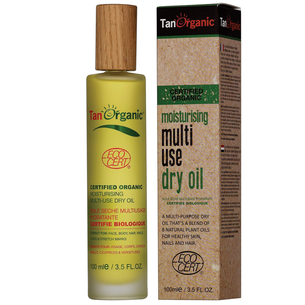 Certified Organic Natural Vegan Moisturizing Multi Use Dry Oil by TanOrganic for Skin, Hair and Bath 3.5oz - BeesActive Australia