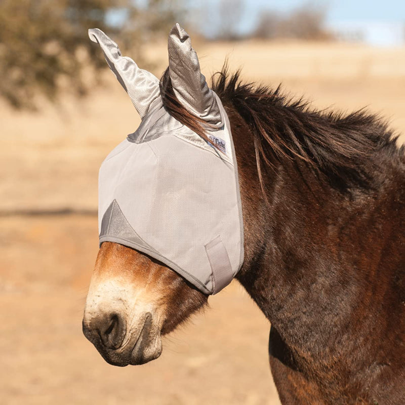 Cashel Crusader Mule Fly Mask with Ears, Grey, Mule Foal - BeesActive Australia