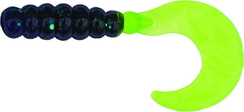 Big Bite Baits FG2-37 Fat Grub, Junebug with Chartreuse Tail Finish,2" - BeesActive Australia