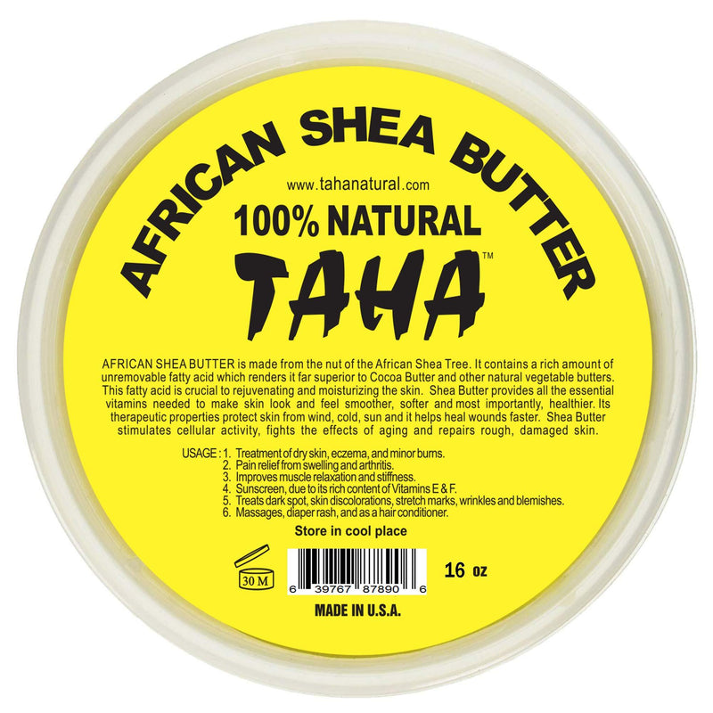 Taha African Shea Butter Cream – 100% Pure, Organic, Unrefined, and Raw, Gold – For Skin and Stretchmarks – 16oz - BeesActive Australia