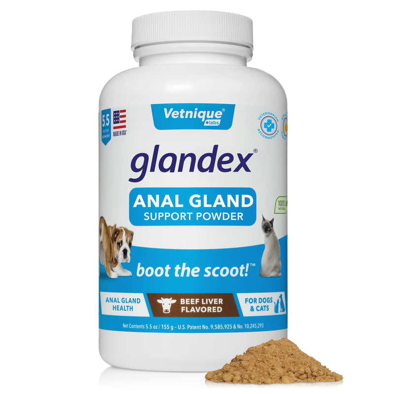 Glandex Dog Fiber Supplement Powder for Anal Glands with Pumpkin, Digestive Enzymes & Probiotics - Vet Recommended Healthy Bowels and Digestion - Boot The Scoot by Vetnique Labs Beef Liver 5.5 oz - BeesActive Australia