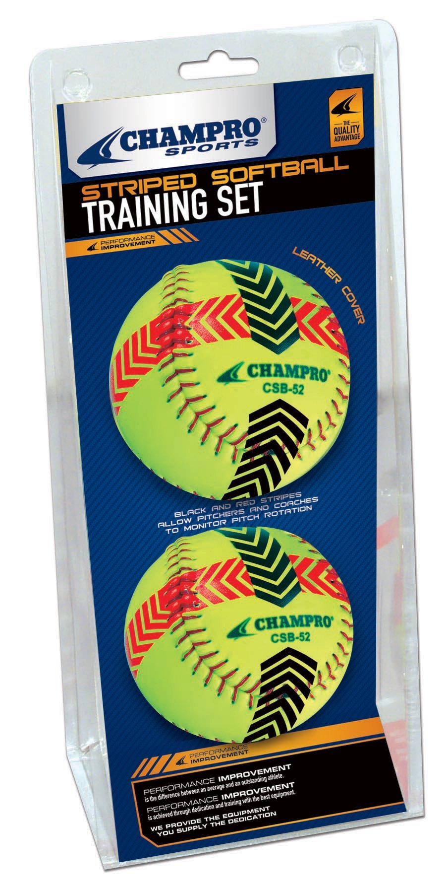 [AUSTRALIA] - Champro Striped Training Softball Set (Optic Yellow, 12-Inch) 
