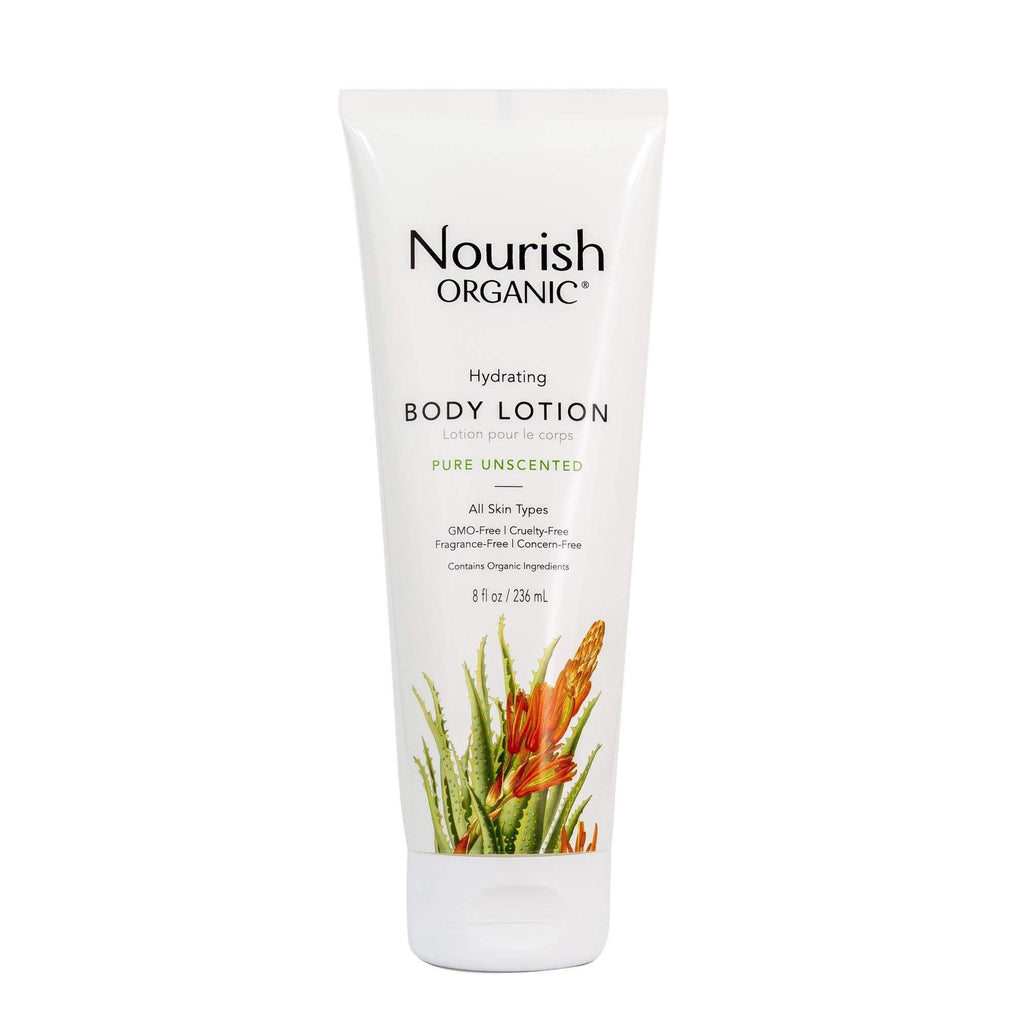 Nourish Organic | Pure Unscented Hydrating Body Lotion | GMO-Free, Cruelty Free, 100% Vegan (8oz) Unscented  - BeesActive Australia