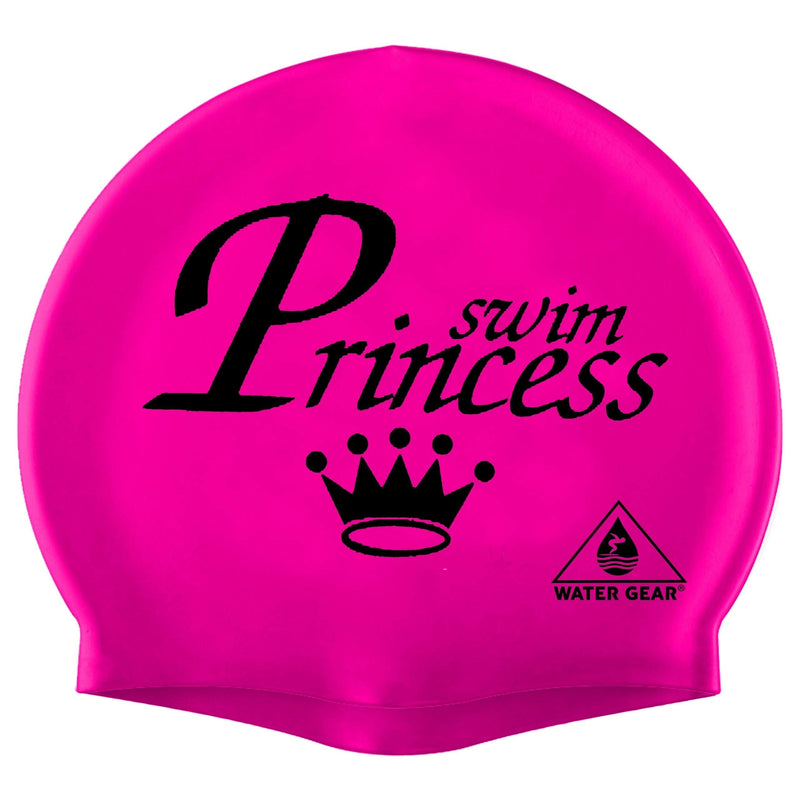Water Gear Latex Swim Cap - Swimming Caps for Girls Long Hair - Waterproof Swimming Cap for Young Swimmers -Comfortable for Short and Long Hair - Swim Princess Pink - BeesActive Australia