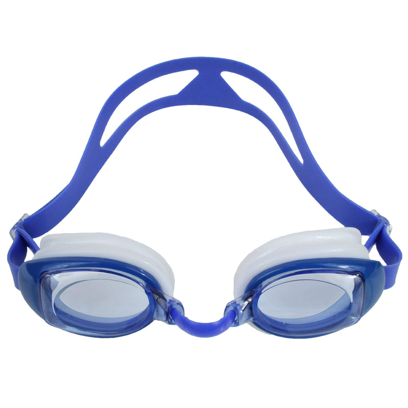 Water Gear Minnow Swim Goggles Anti-Fog Junior fit for Competition - Clear with Blue Strap - BeesActive Australia