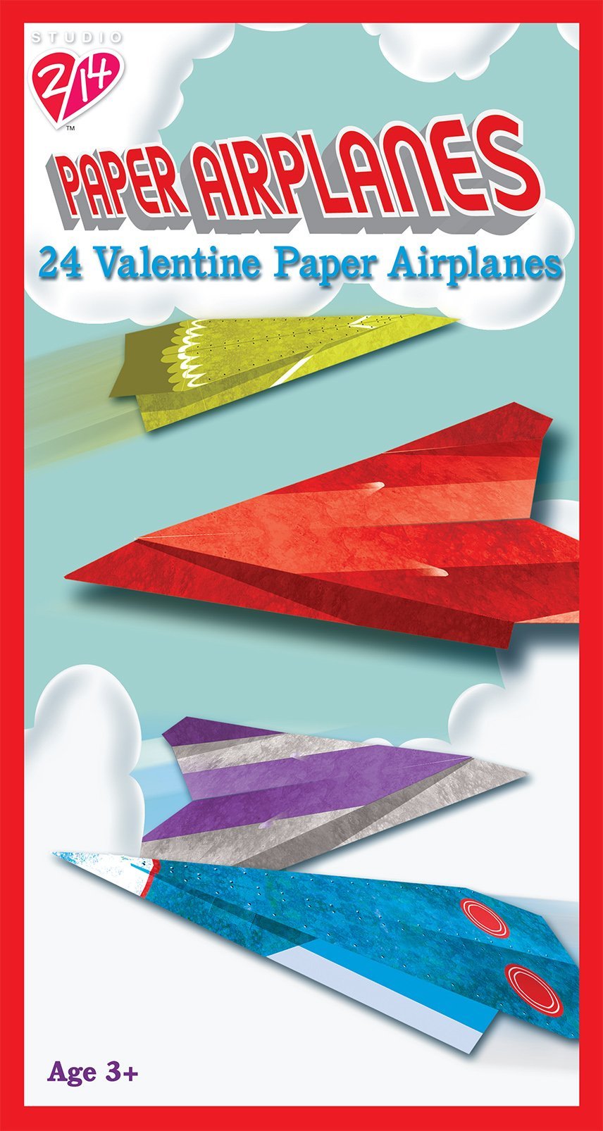 [AUSTRALIA] - Paper Magic 24CT Paper Airplanes Kids Classroom Valentine Exchange Cards 