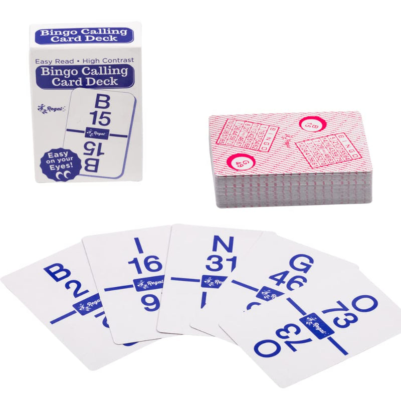 Regal Games - Standard Bingo Calling Cards - High Contrast Numbers & Letters - Durable Plastic Coating - 2.5" x 3.5" Cardstock - 75 Cards (B1 - O75) - BeesActive Australia