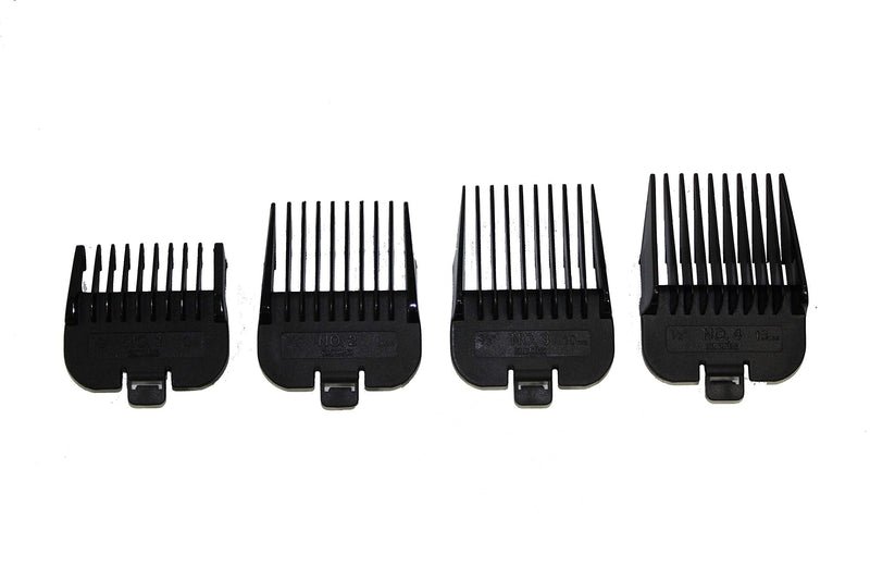 Andis 4 Piece Animal Comb Set; Sizes: 1/8", 1/4", 3/8", 1/2", Black, 21318, (pack of 4) - BeesActive Australia