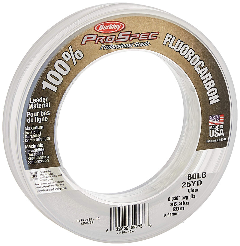 Berkley ProSpec 100% Fluorocarbon Fishing Leader 25 Yards Clear 40 Pounds - BeesActive Australia