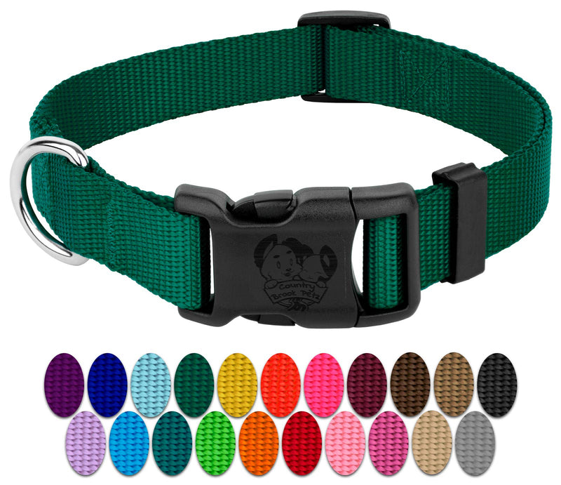 Country Brook Petz - 25+ Vibrant Colors - American Made Deluxe Nylon Dog Collar with Buckle Medium (Pack of 1) Green - BeesActive Australia