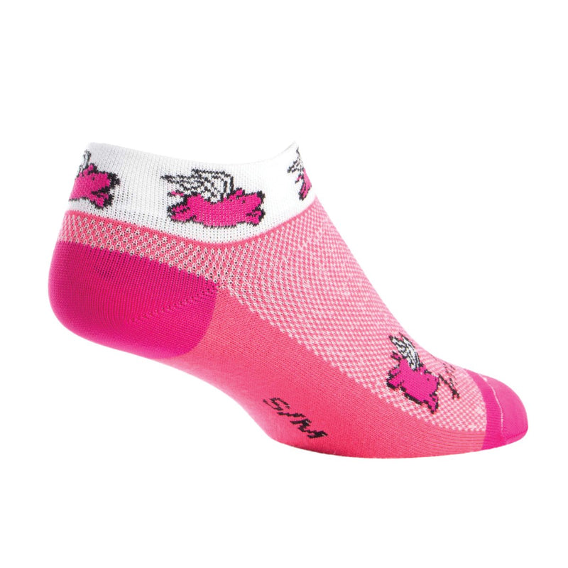 SockGuy Women's 1in Flying Pig Low Cycling/Running Socks - Size S/M - SGLCFLY - BeesActive Australia