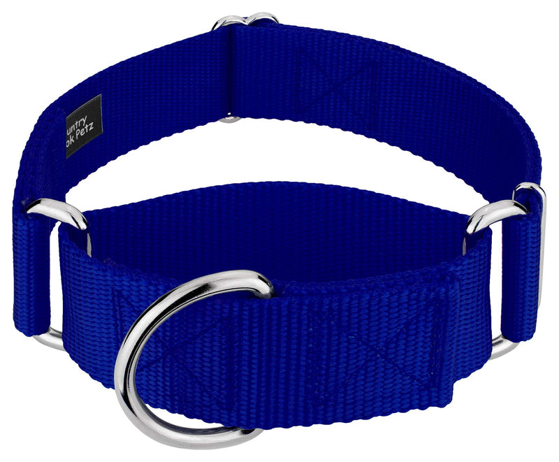 Country Brook Petz - Vibrant 15 Color Selection - 1 1/2 Inch Martingale Heavyduty Nylon Dog Collar Large (Pack of 1) Royal Blue - BeesActive Australia