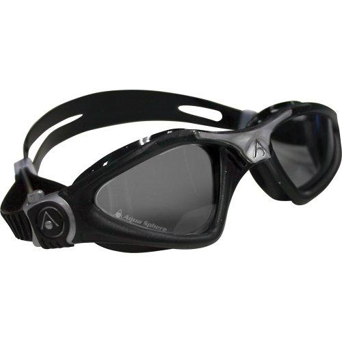 [AUSTRALIA] - Aqua Sphere Kayenne Swim Goggles - Made in Italy - Adult UV Protection Anti Fog Swimming Goggles Smoke Lens / Black & Silver 