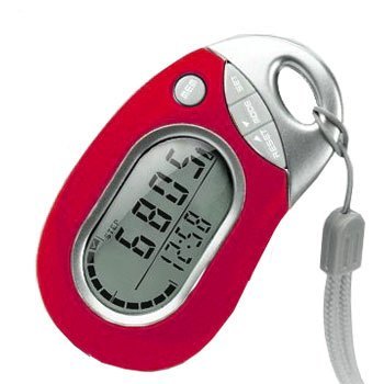 Pedusa PE-771 Tri-Axis Multi-Function Pocket Pedometer - Red With Holster/Belt Clip - BeesActive Australia