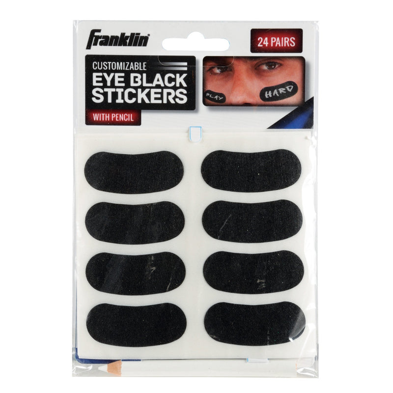 [AUSTRALIA] - Franklin Sports Eye Black Stickers for Kids - Customizable Lettering Baseball and Football Eye Black Stickers - White Pencil Included 