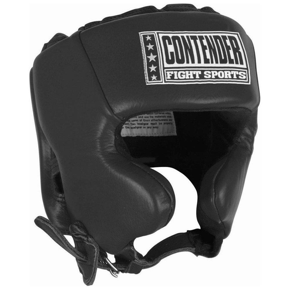 [AUSTRALIA] - Contender Fight Sports Competition Boxing Muay Thai MMA Sparring Head Protection Headgear with Cheeks Medium Black 