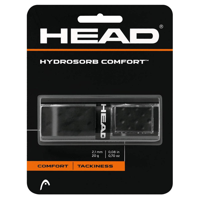 HEAD Hydrosorb Comfort Tennis Racket Replacement Grip - Tacky Racquet Handle Grip Tape - Black - BeesActive Australia