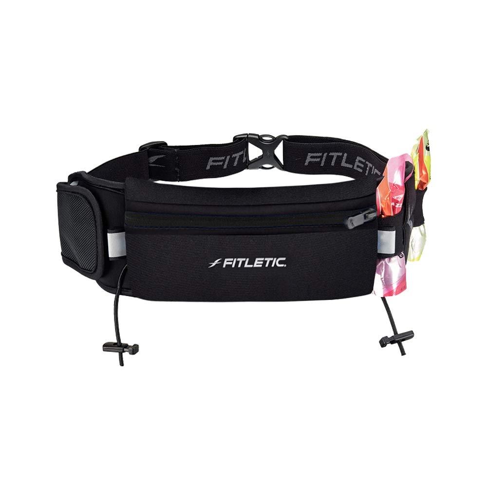 Fitletic Ultimate II Race Belt (Running Belt) | Patented No Bounce Technology for Marathon, Triathlon, Ironman, Trail, 5K, 10K | Sport Belt | N04 Black - BeesActive Australia