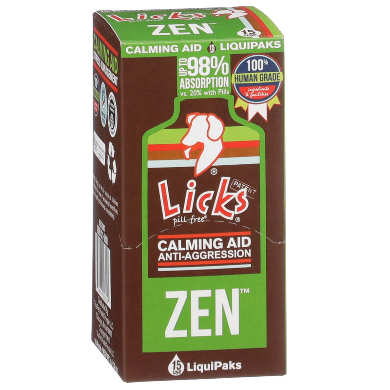 Licks Pill Free Zen Dog Calming - Calming Aid Supplements for Aggressive Behavior and Nervousness - Calming Dog Treats for Stress Relief & Dog Health - Gel Packets Chicken 15 Pack - BeesActive Australia