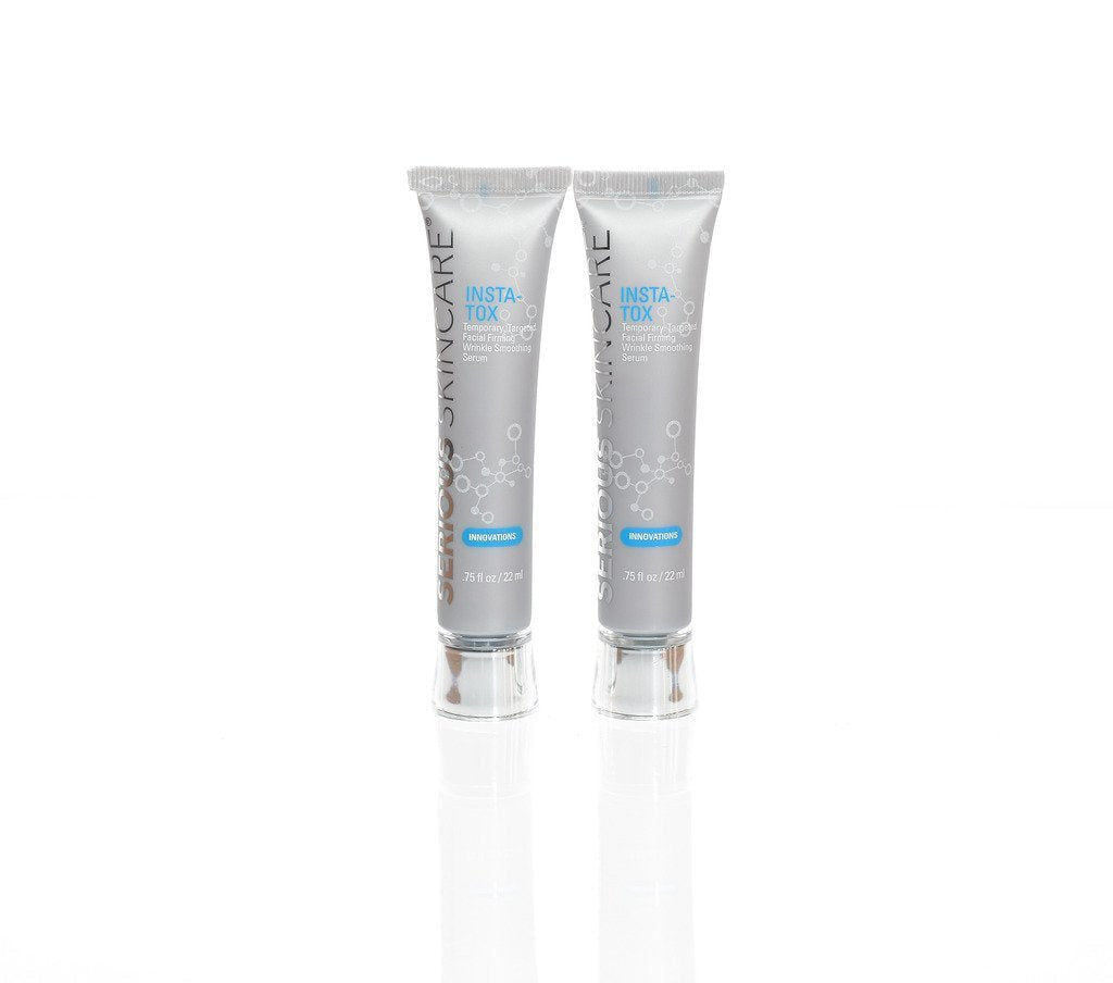 Serious Skincare INSTA-TOX Facial Firming Wrinkle Smoothing Serum - .75 oz Twin Pack - Instant line filler - pore minimizer - helps visibly to reduce fine lines and crow’s feet - Original formula - BeesActive Australia