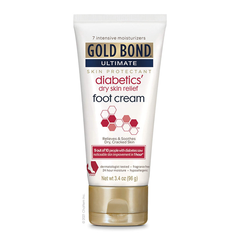 Gold Bond Ultimate Diabetic Skin Relief Foot Cream, Fragrance Free, 3.4 Ounce - BeesActive Australia