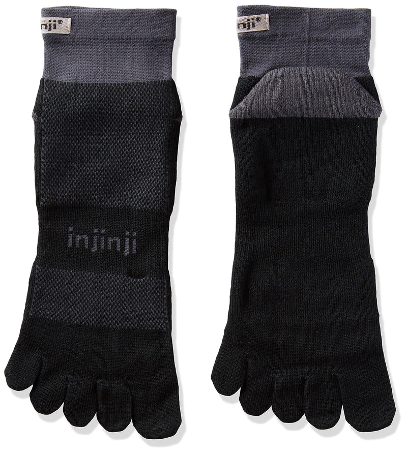 [AUSTRALIA] - Injinji Men's Run Midweight Mini Crew Toesocks Large Black/Gray 