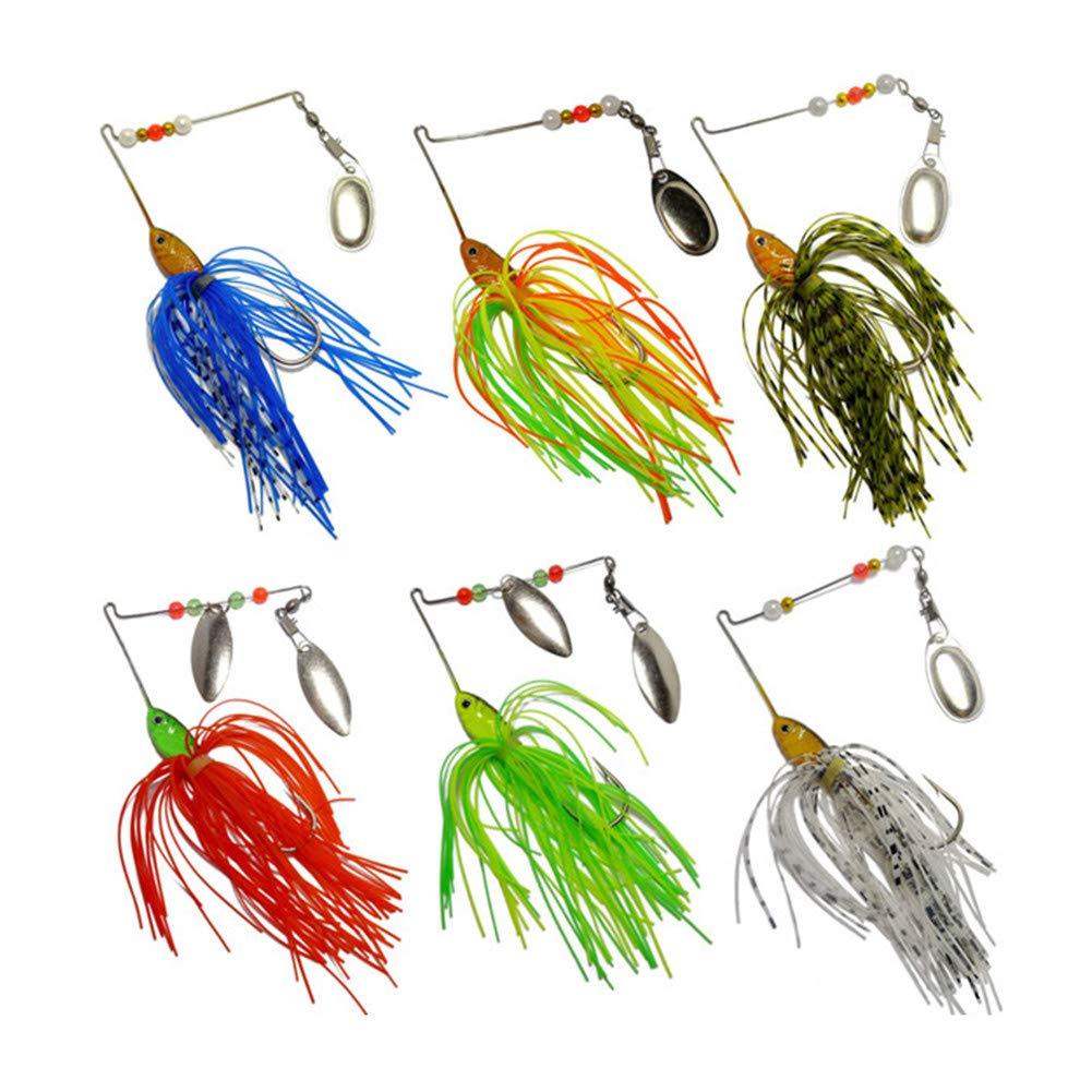 [AUSTRALIA] - Bass Spinnerbait,6 Pcs Fishing Lures Spinner Baits,Fishing Hard Spinner Lures, Bass Trout Salmon Hard Metal Spinnerbait by Free Fisher 