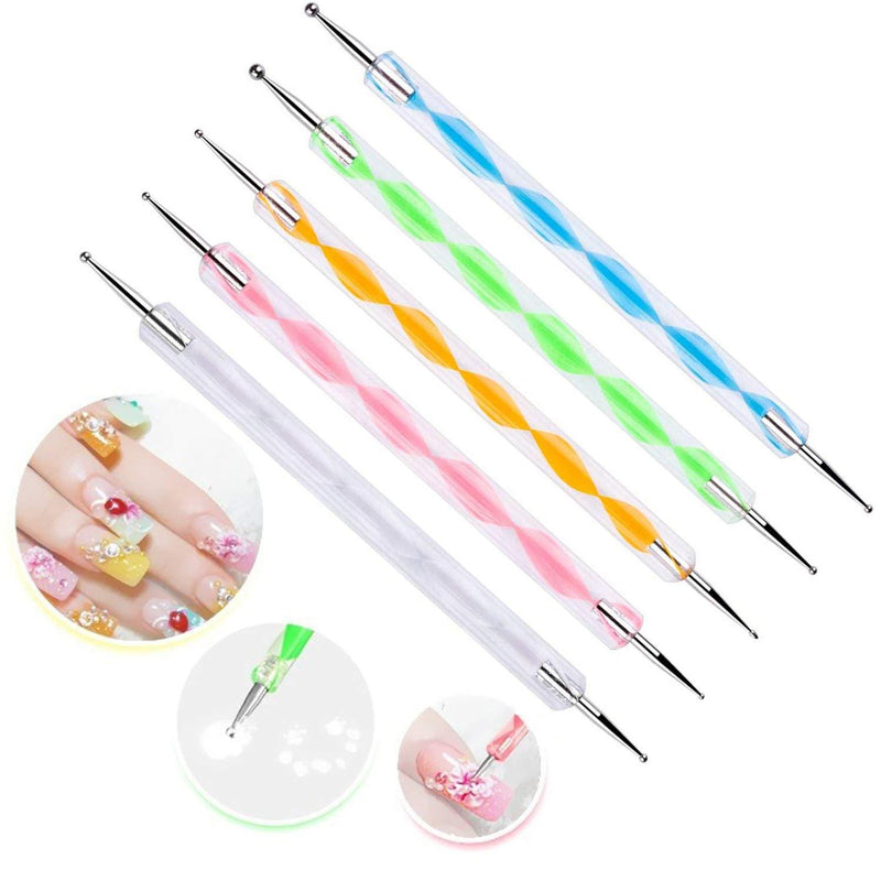 5 pc 2 Way Dotting Pen Tool Nail Art Tip Dot Paint Manicure kit (5PC) - BeesActive Australia