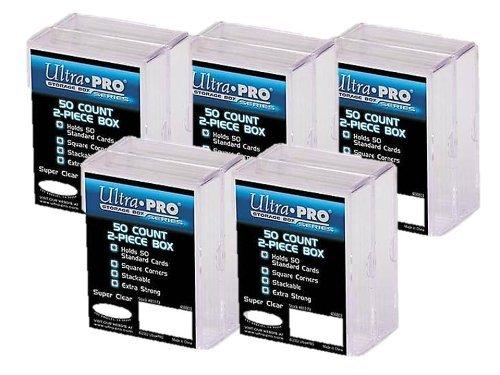 Ultra Pro 2-Piece Clear Card Storage Box | Holds 50 Standard Cards | 2 boxes per pack | 5-Pack Total - BeesActive Australia