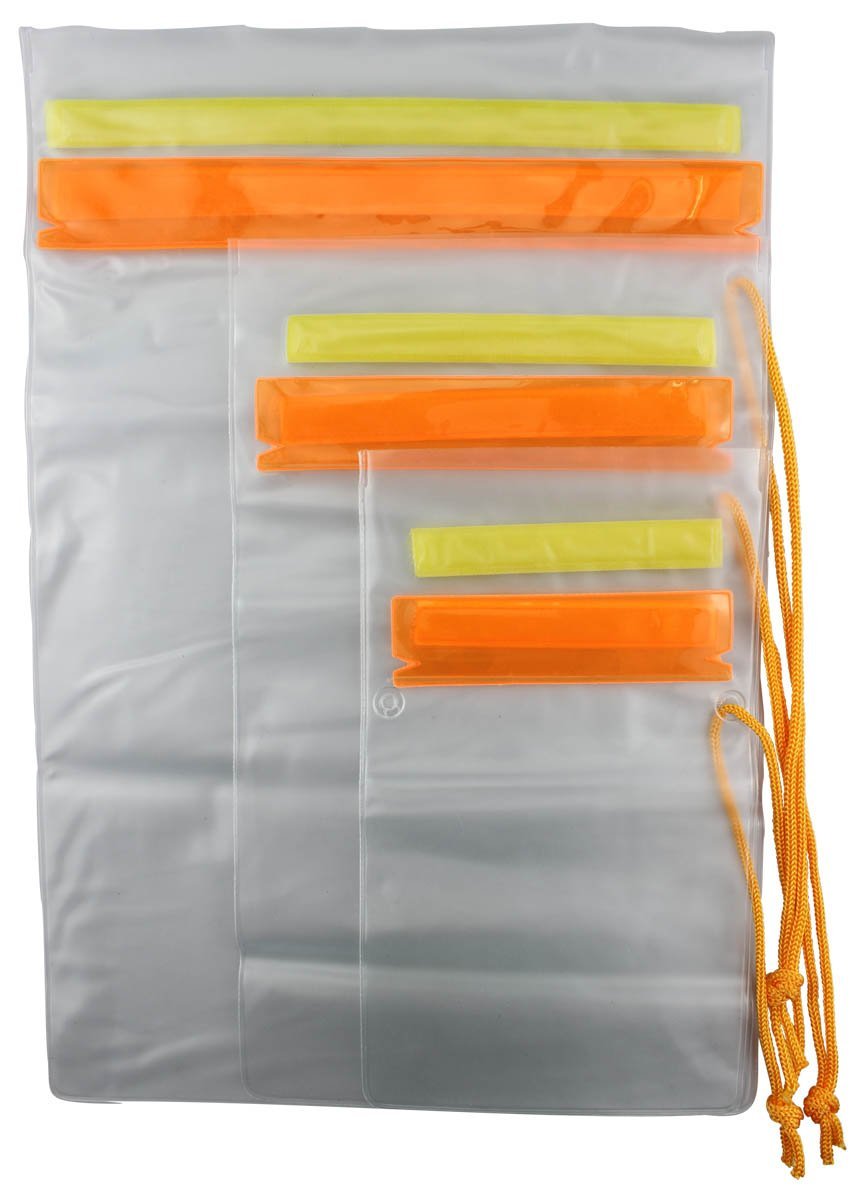 [AUSTRALIA] - SE Set of 3 Waterproof Plastic Pouches with Hook and Loop Closure - TP126-3 