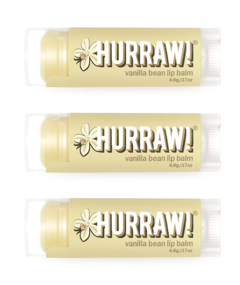 Hurraw! Vanilla Bean Lip Balm, 3 Pack: Organic, Certified Vegan, Cruelty and Gluten Free. Non-GMO, 100% Natural Ingredients. Bee, Shea, Soy and Palm Free. Made in USA - BeesActive Australia