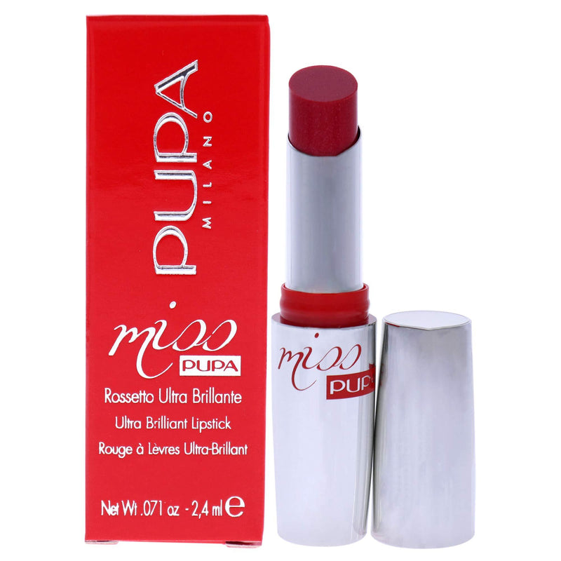 Pupa Milano Miss Pupa Lipstick - Ultra Bright, Crystal Effect - Super Shiny Lips - Semi-Transparent Comfortable Lip Color - Enhance the Volume of your Lips - # 500 Love Pearly Red - 0.071 Oz - BeesActive Australia