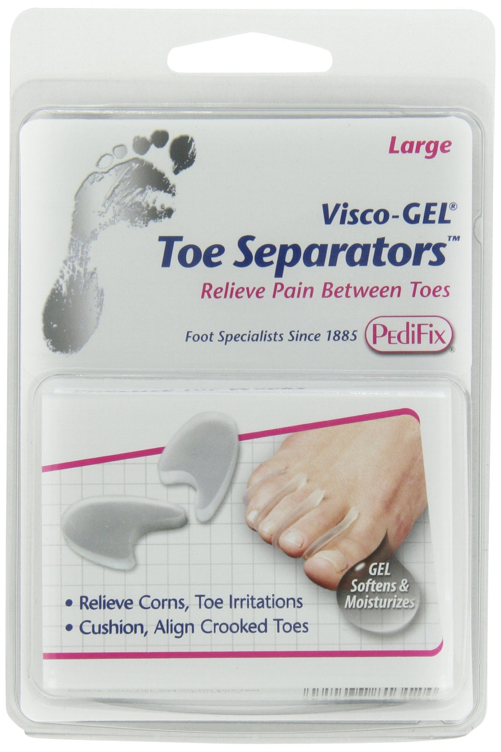 PediFix Visco-gel Toe Separators, Large, 2 Count 1 PACK - BeesActive Australia