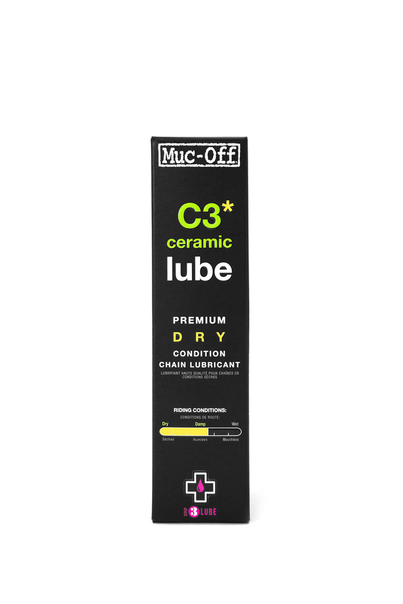 Muc Off C3 Ceramic Dry Chain Lube, 50 Milliliters - Premium Bike Chain Lubricant with UV Tracer Dye - Formulated for Dry and Dusty Weather Conditions - BeesActive Australia