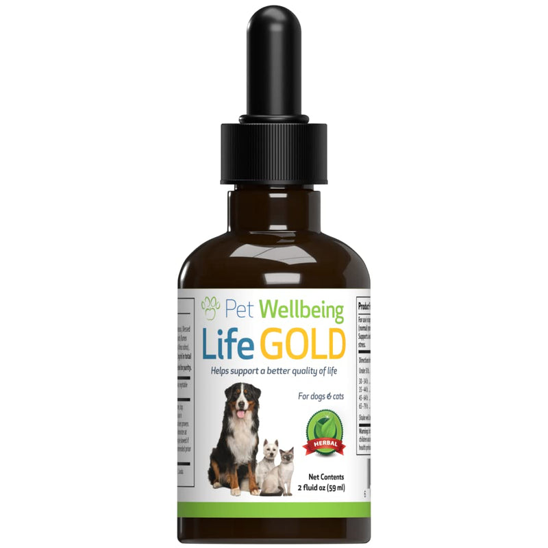 Pet Wellbeing - Life Gold - Dog Health Support - Natural, Herbal Supplement That Helps Maintain The Health of Your Canine - 2 oz (59 ml) - BeesActive Australia