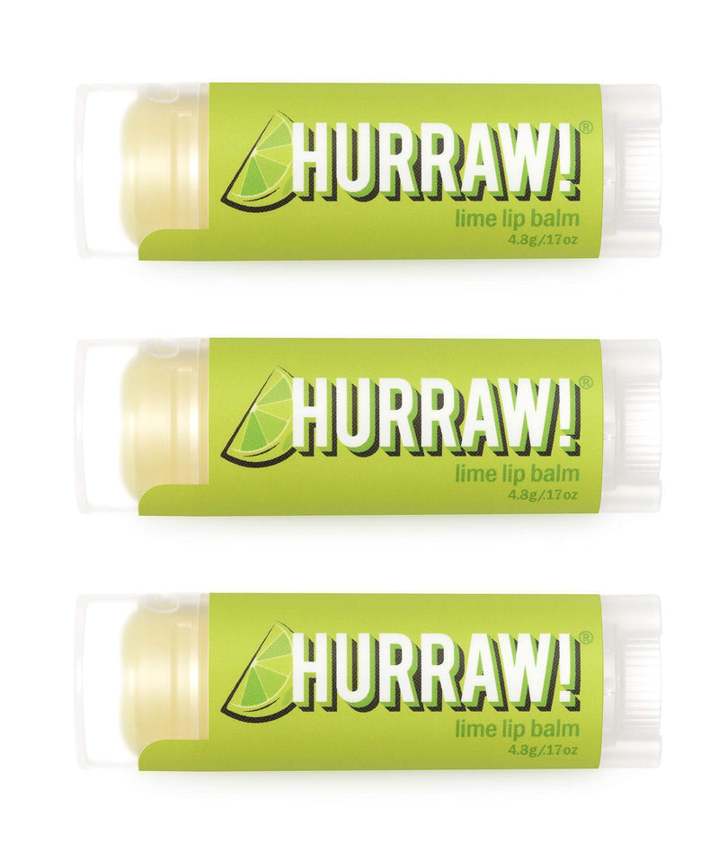 Hurraw! Lime Lip Balm, 3 Pack: Organic, Certified Vegan, Cruelty and Gluten Free. Non-GMO, 100% Natural Ingredients. Bee, Shea, Soy and Palm Free. Made in USA - BeesActive Australia