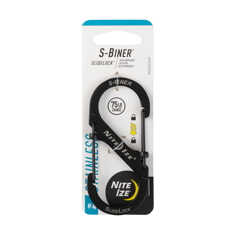 Nite Ize LSB4-11-R3 S-Biner Slide Lock Carabiner, Black, #4 - BeesActive Australia