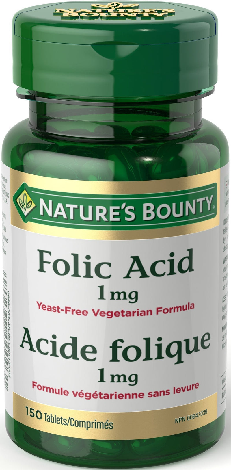 Nature's Bounty Folic Acid 1 mg 150 Tablets (Packaging May Vary) - BeesActive Australia