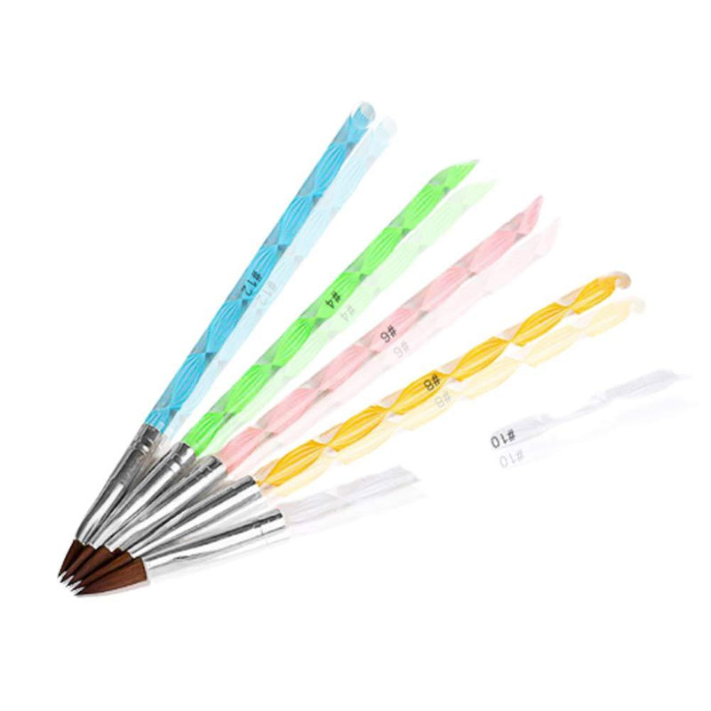 ReNext 5 Pcs Acrylic Nail Art UV Gel Carving Pen Brush Liquid Powder DIY No. 2/4/6/8/10 - BeesActive Australia