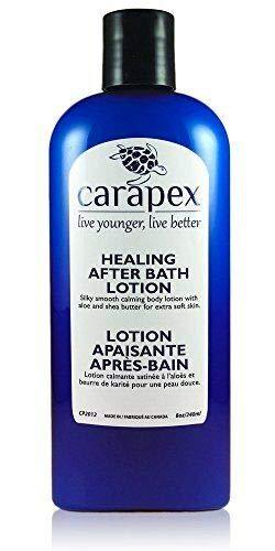 Carapex Healing After Bath Body Lotion, Lightweight Skin Moisturizer with Aloe and Shea Butter, Non-Greasy, Fragrance Free Formula for Normal, Dry, Oily or Sensitive Skin, 8 oz (Single) Single - BeesActive Australia